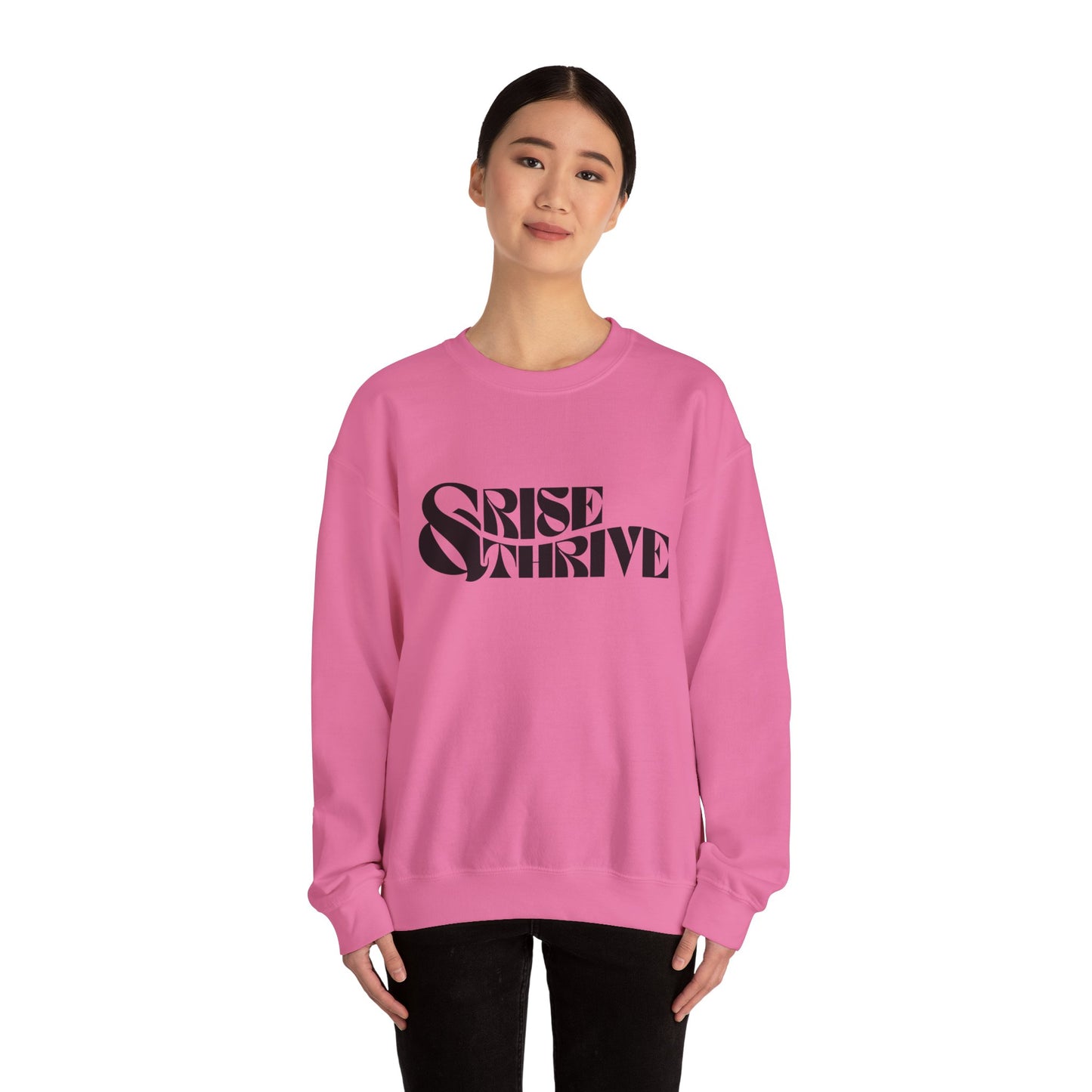 Rise & Thrive Heavy Blend™ Crewneck Sweatshirt - Cozy Motivational Apparel