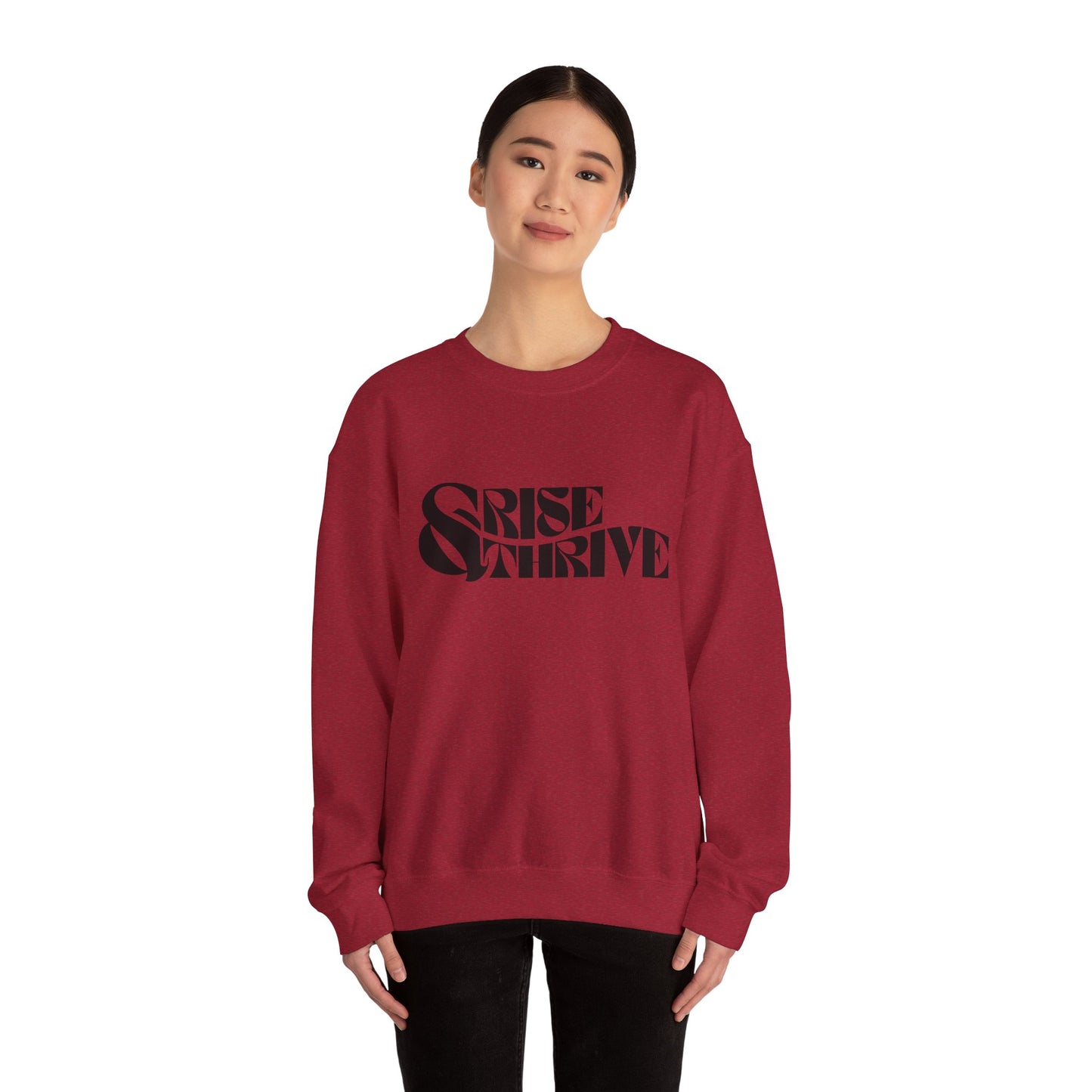 Rise & Thrive Heavy Blend™ Crewneck Sweatshirt - Cozy Motivational Apparel
