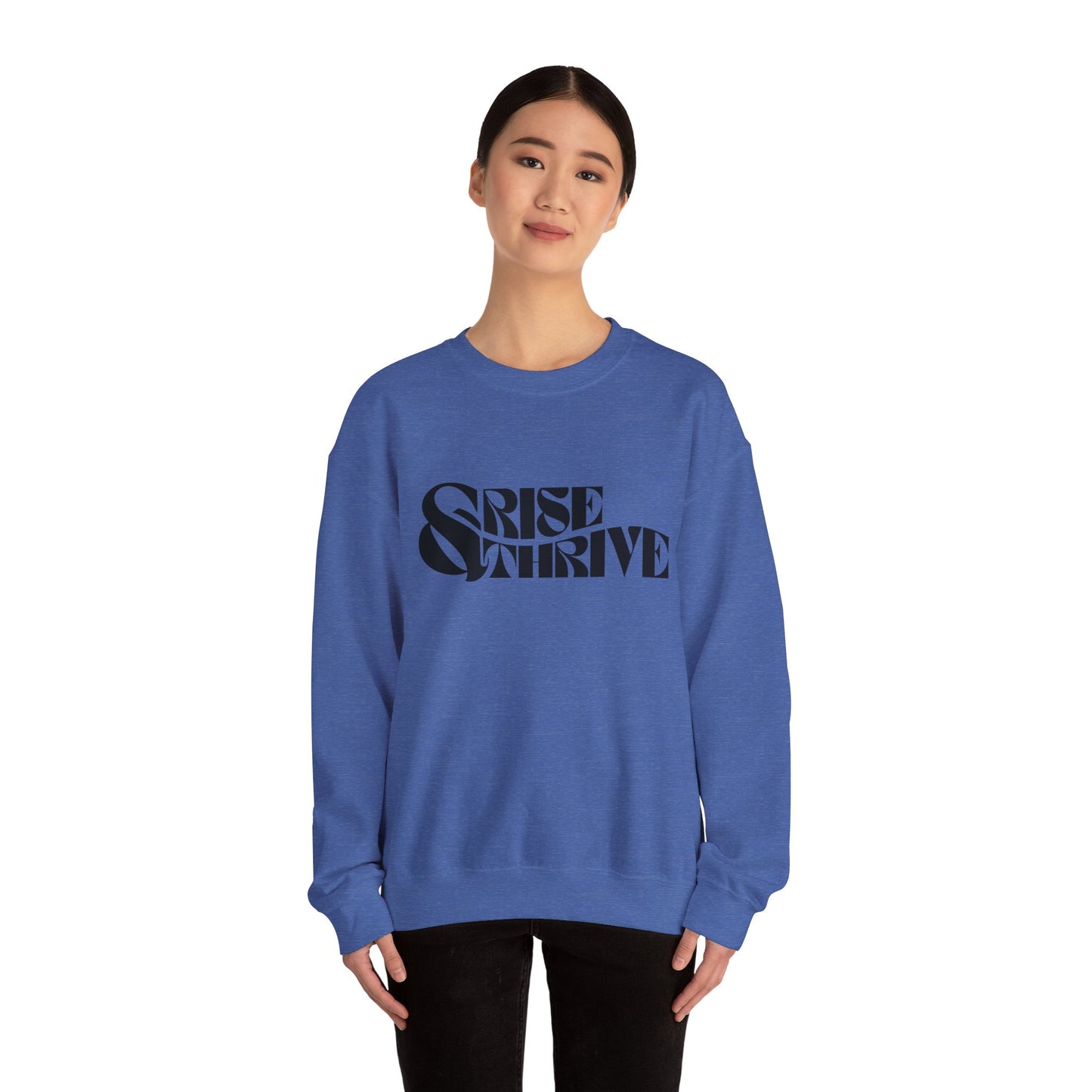 Rise & Thrive Heavy Blend™ Crewneck Sweatshirt - Cozy Motivational Apparel