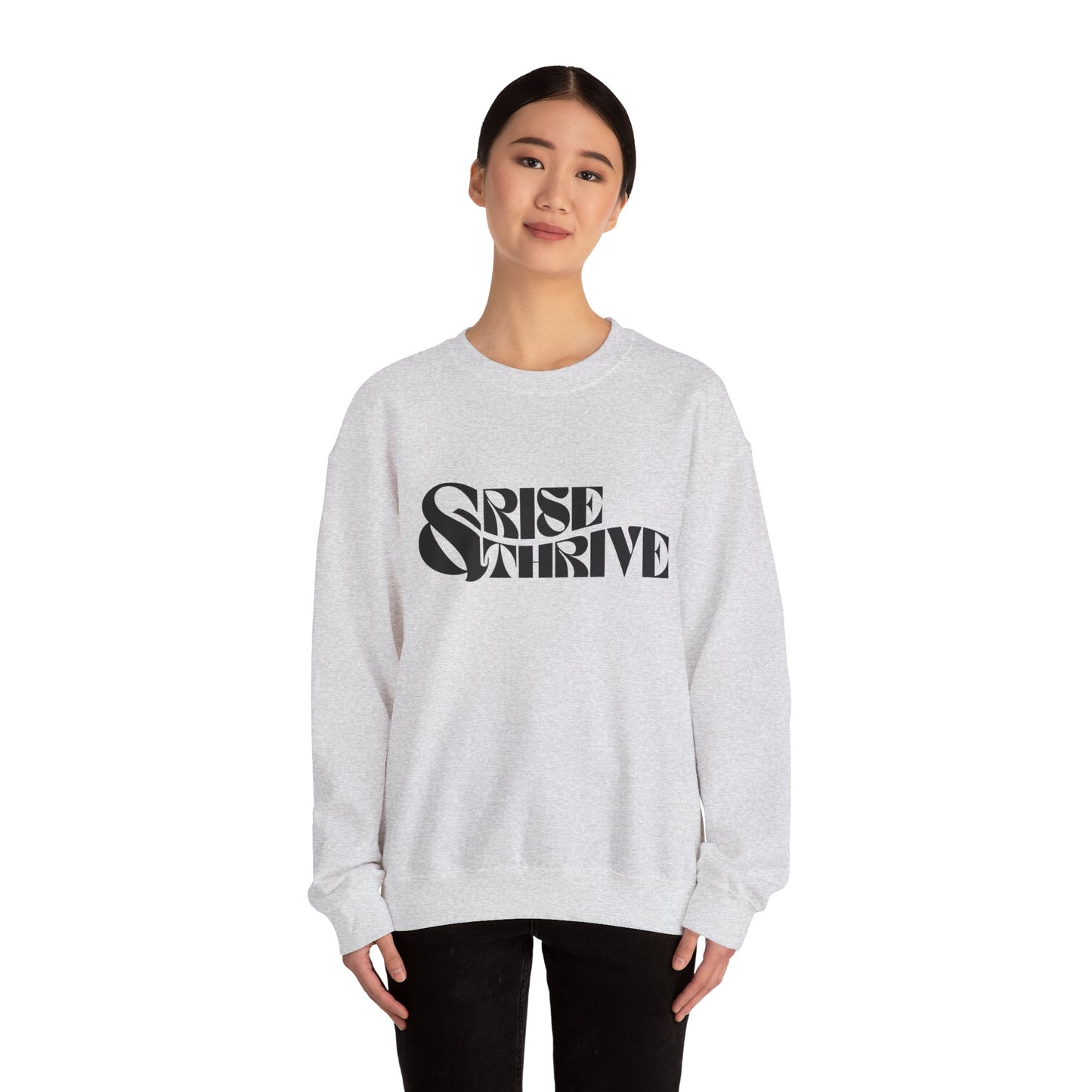 Rise & Thrive Heavy Blend™ Crewneck Sweatshirt - Cozy Motivational Apparel
