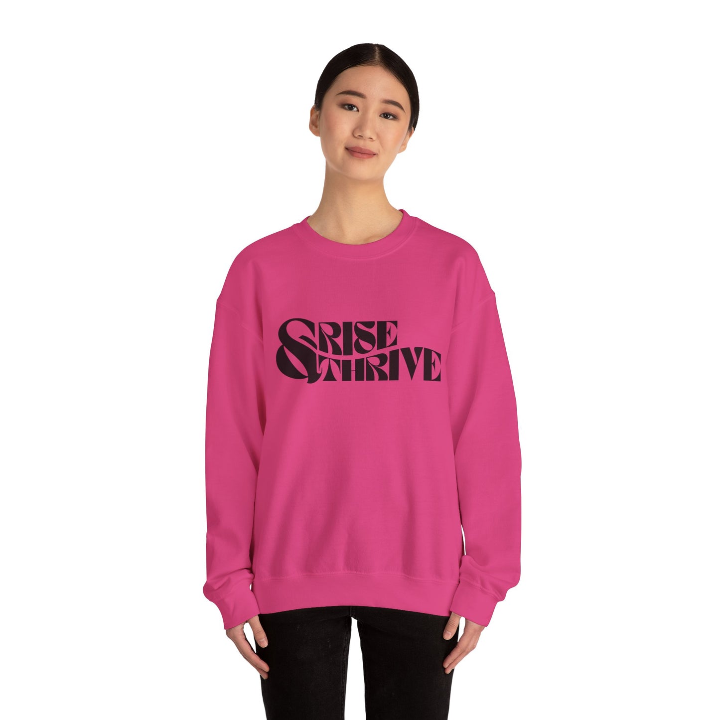 Rise & Thrive Heavy Blend™ Crewneck Sweatshirt - Cozy Motivational Apparel