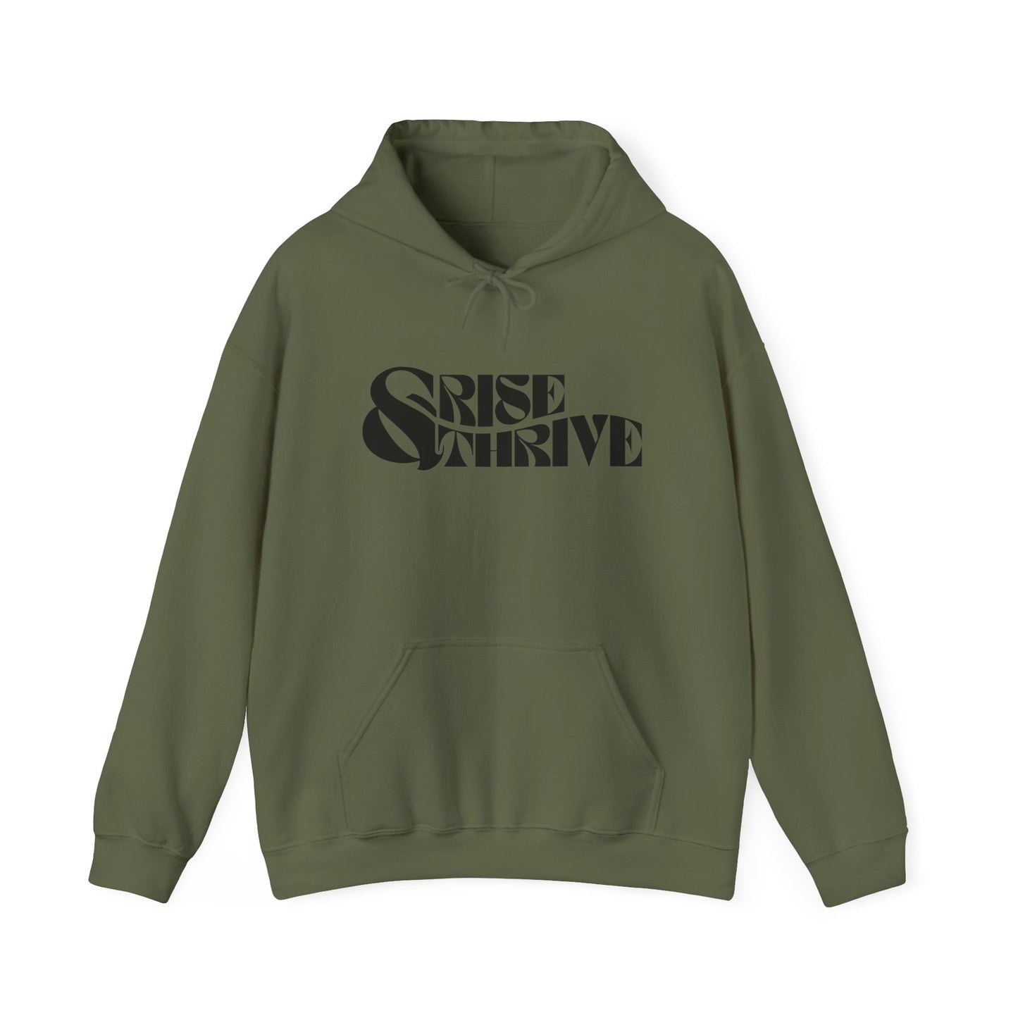 Rise & Thrive Heavy Blend Hoodie - Inspirational Statement Sweatshirt