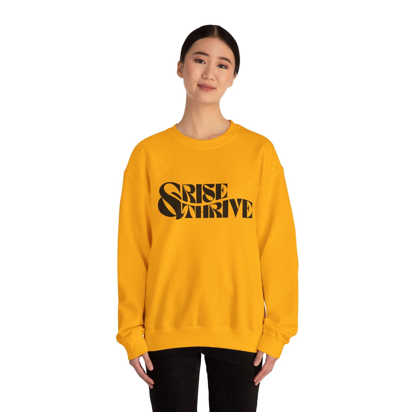 Rise & Thrive Heavy Blend™ Crewneck Sweatshirt - Cozy Motivational Apparel