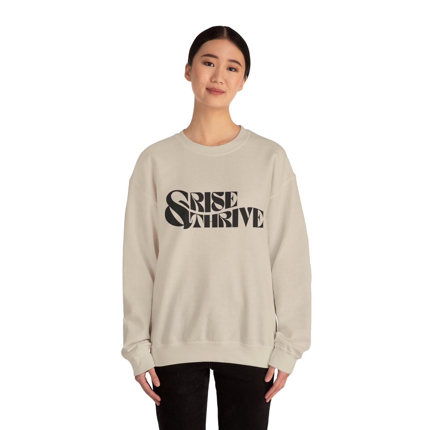 Rise & Thrive Heavy Blend™ Crewneck Sweatshirt - Cozy Motivational Apparel