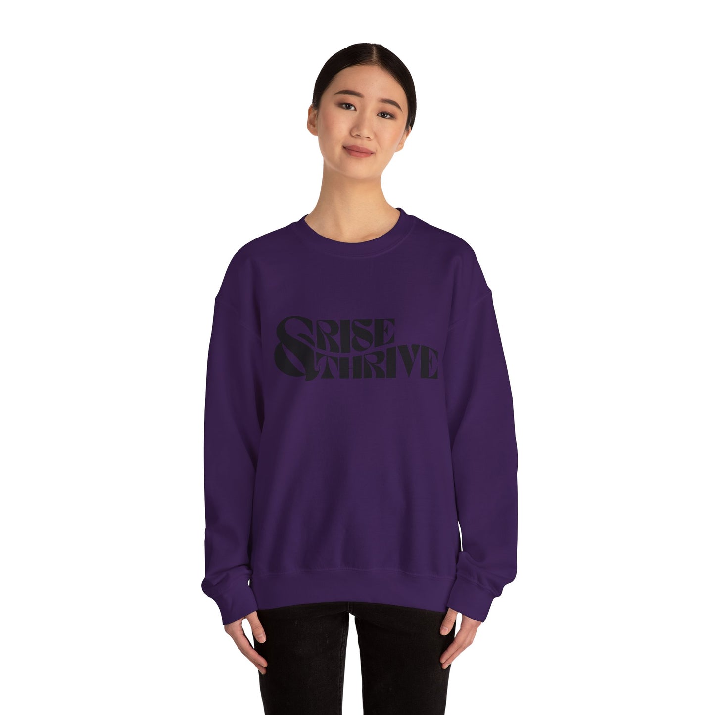 Rise & Thrive Heavy Blend™ Crewneck Sweatshirt - Cozy Motivational Apparel