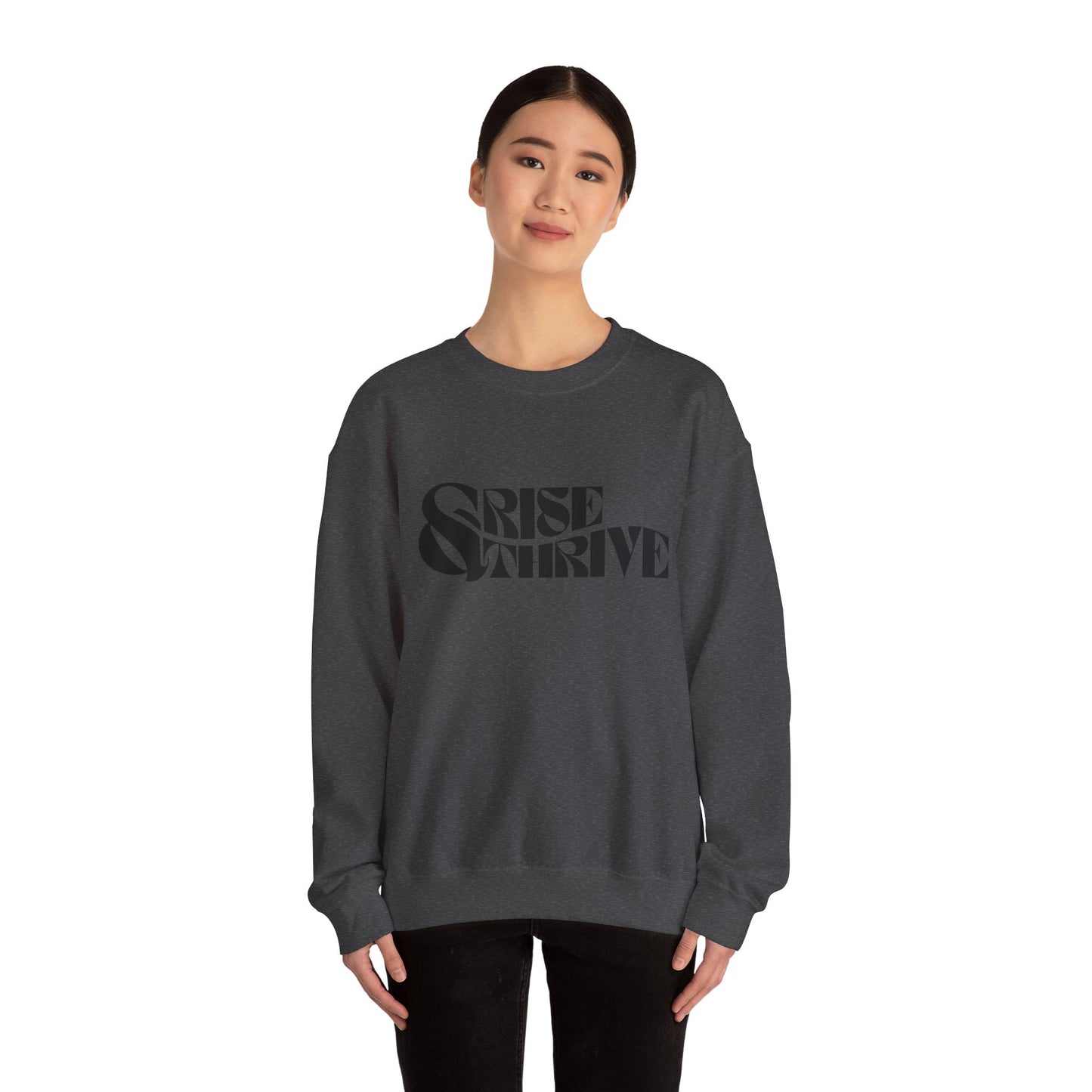 Rise & Thrive Heavy Blend™ Crewneck Sweatshirt - Cozy Motivational Apparel