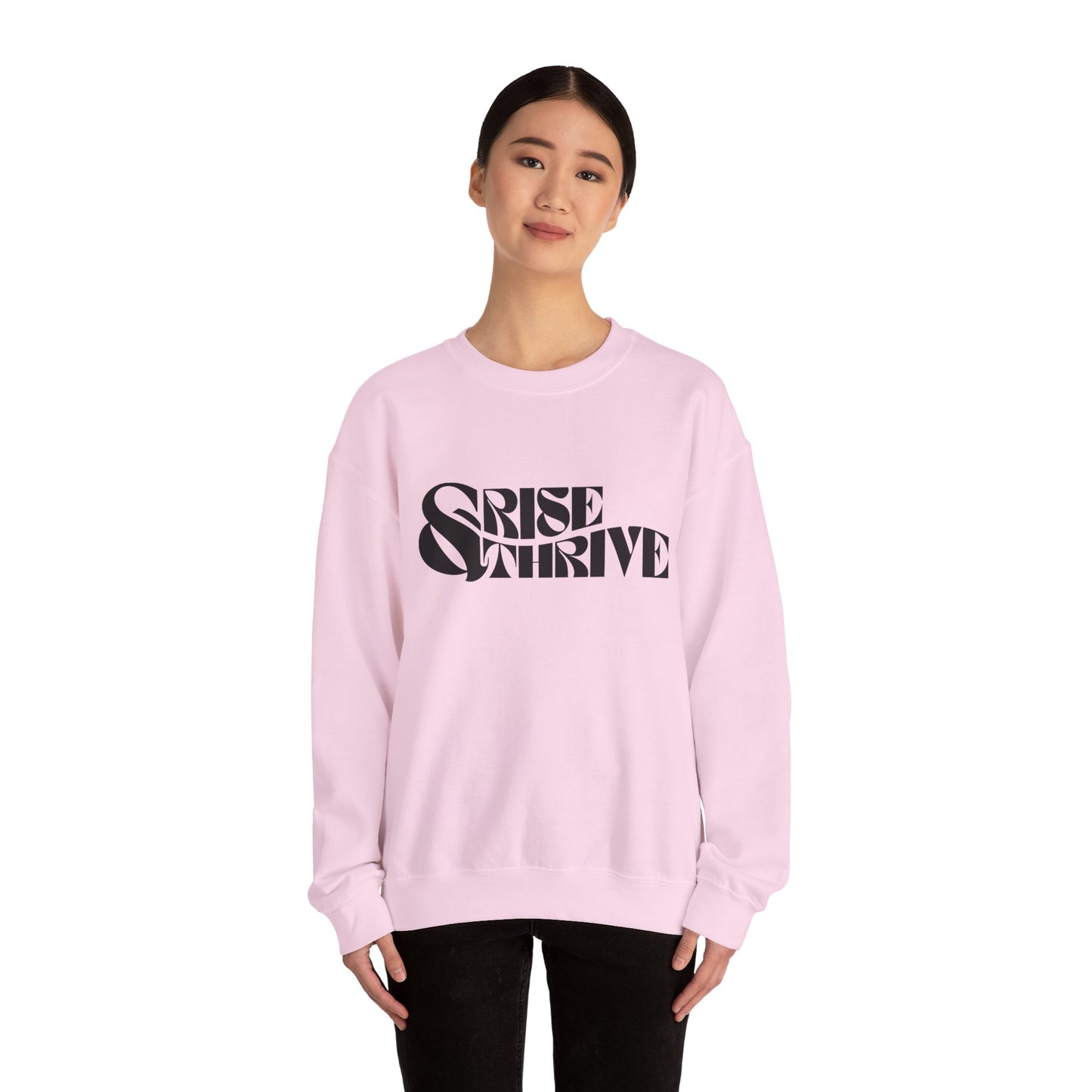 Rise & Thrive Heavy Blend™ Crewneck Sweatshirt - Cozy Motivational Apparel