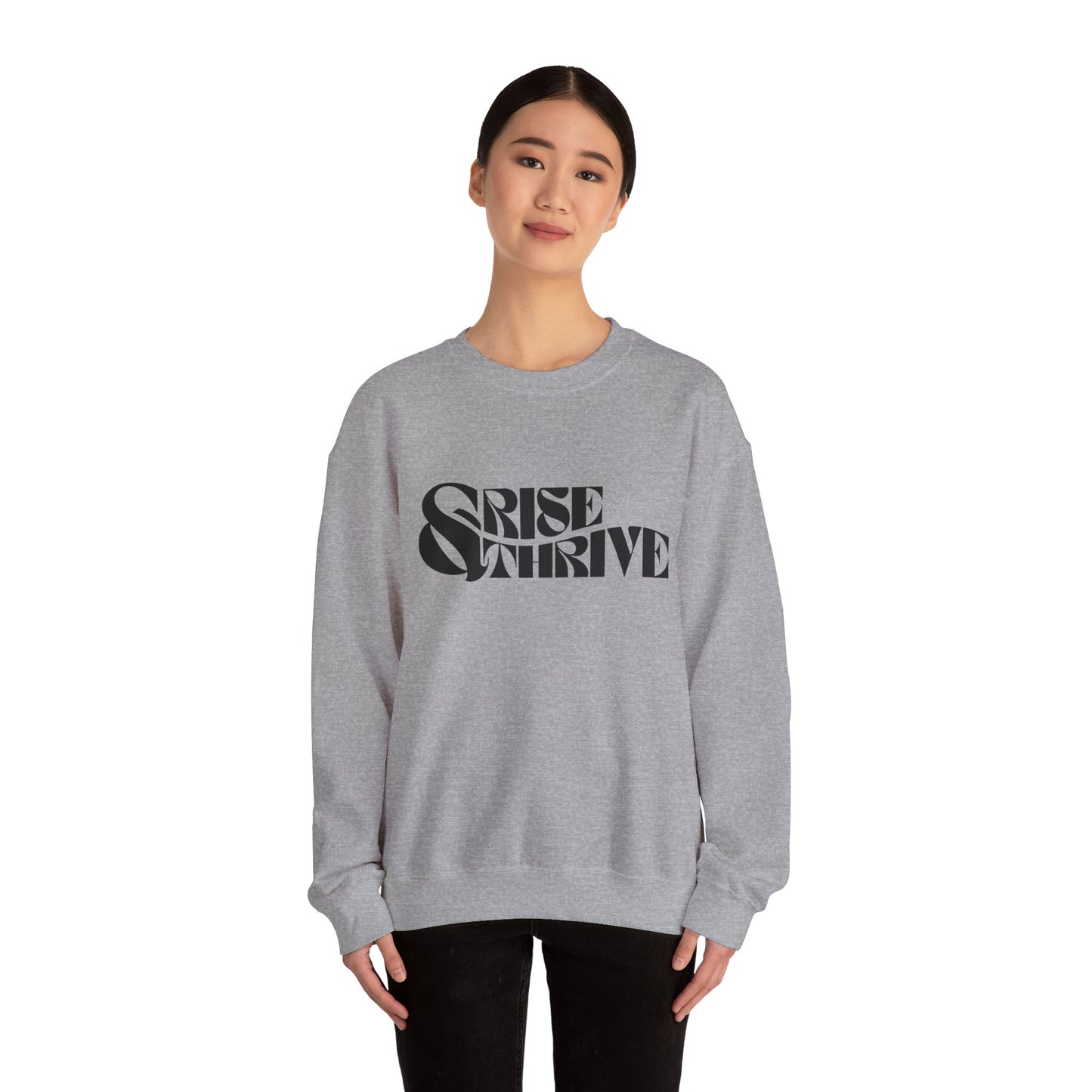 Rise & Thrive Heavy Blend™ Crewneck Sweatshirt - Cozy Motivational Apparel