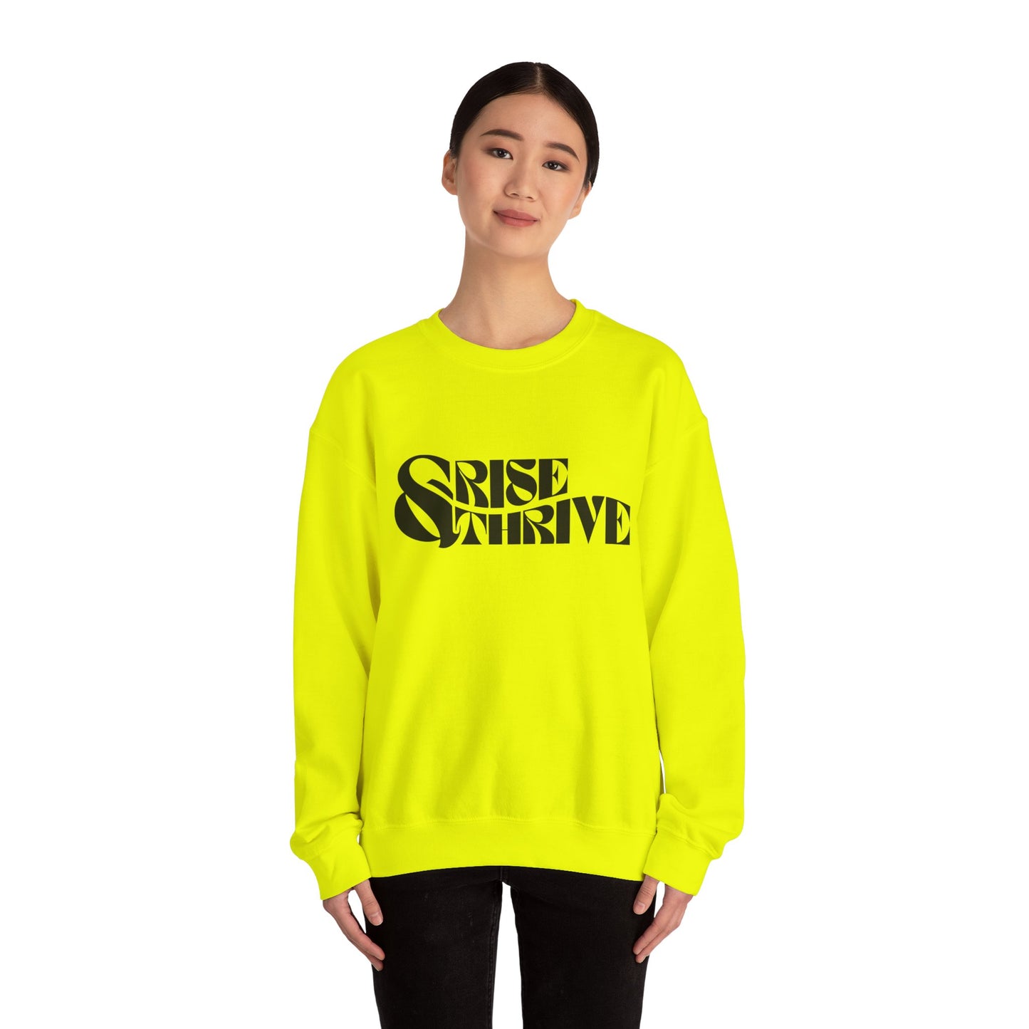 Rise & Thrive Heavy Blend™ Crewneck Sweatshirt - Cozy Motivational Apparel