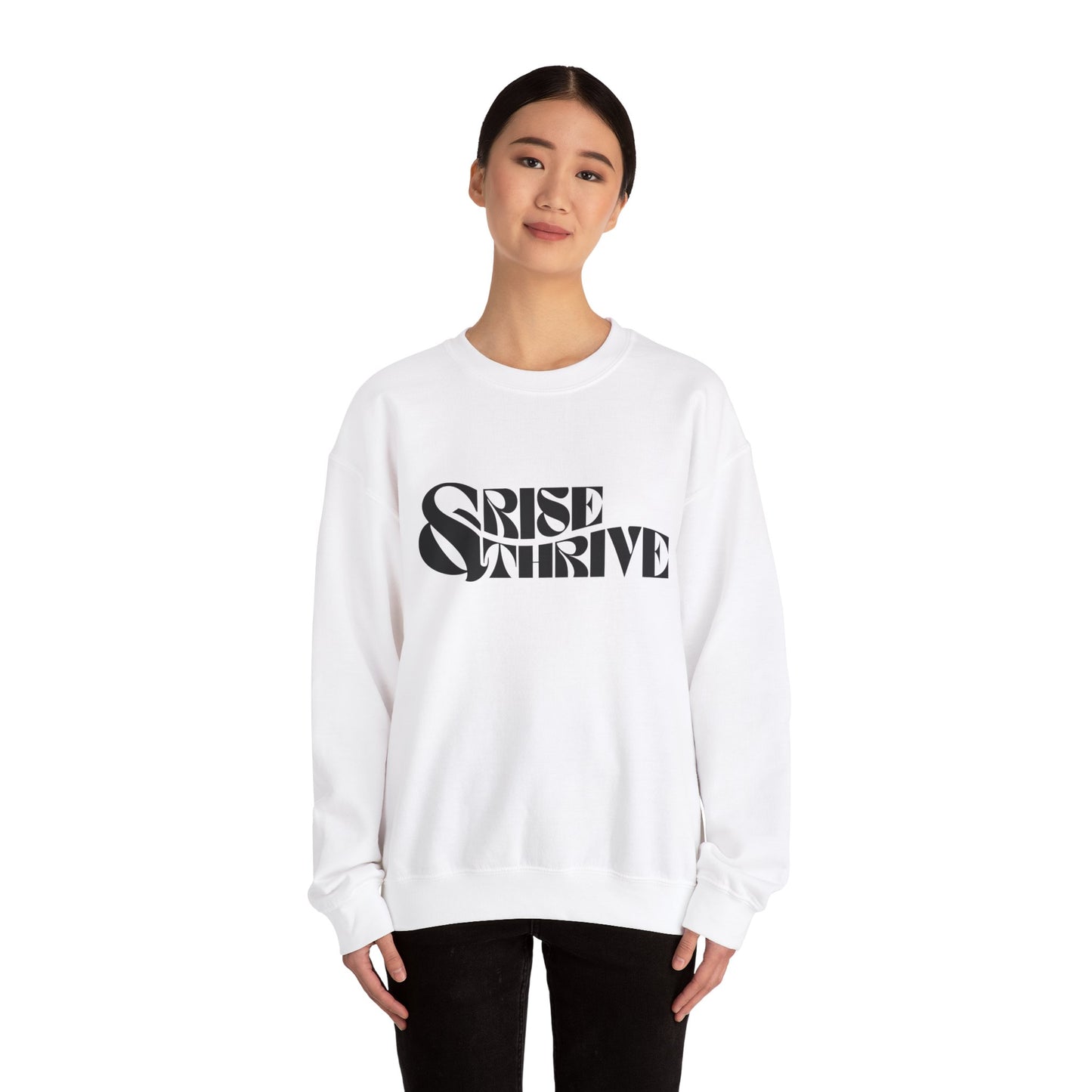 Rise & Thrive Heavy Blend™ Crewneck Sweatshirt - Cozy Motivational Apparel