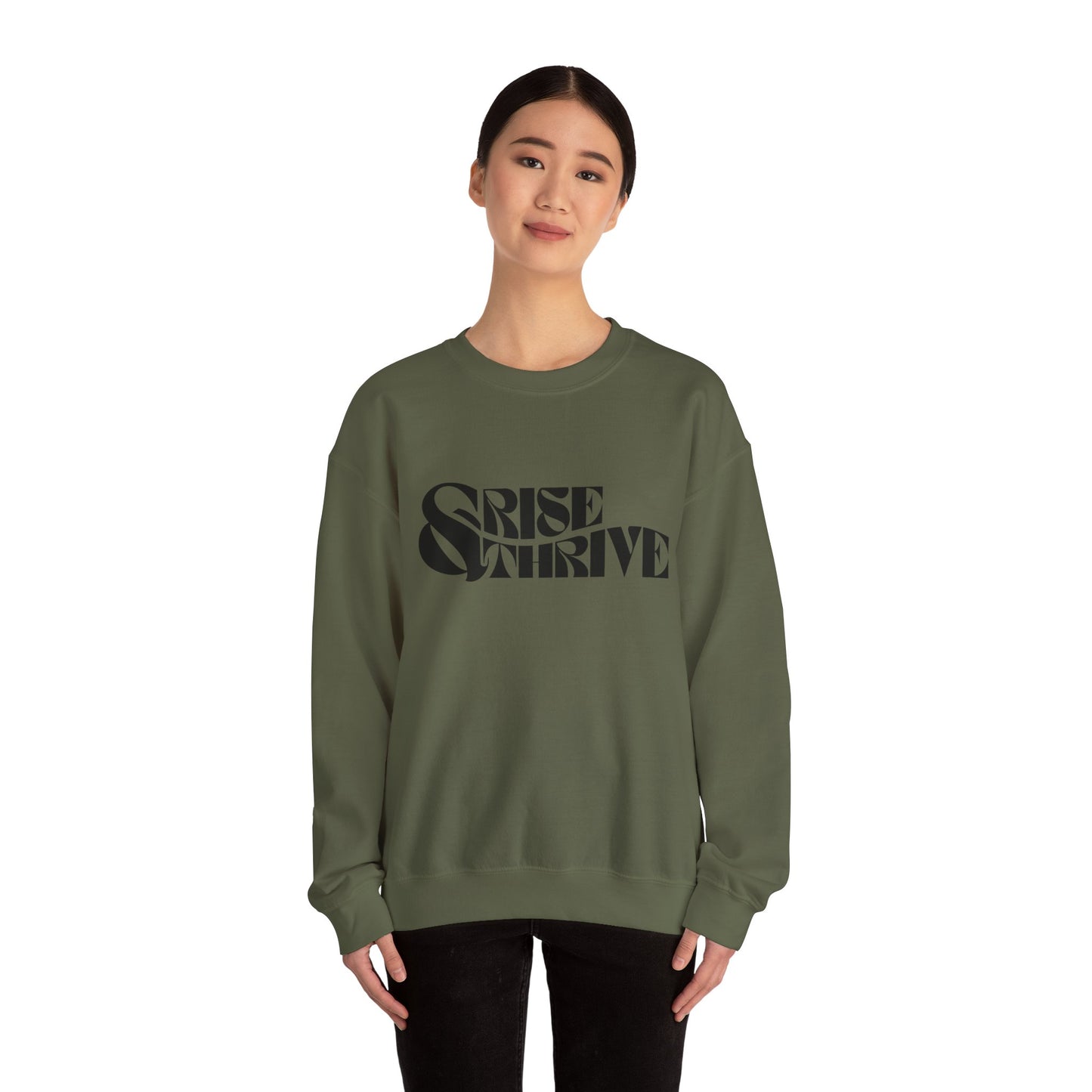 Rise & Thrive Heavy Blend™ Crewneck Sweatshirt - Cozy Motivational Apparel