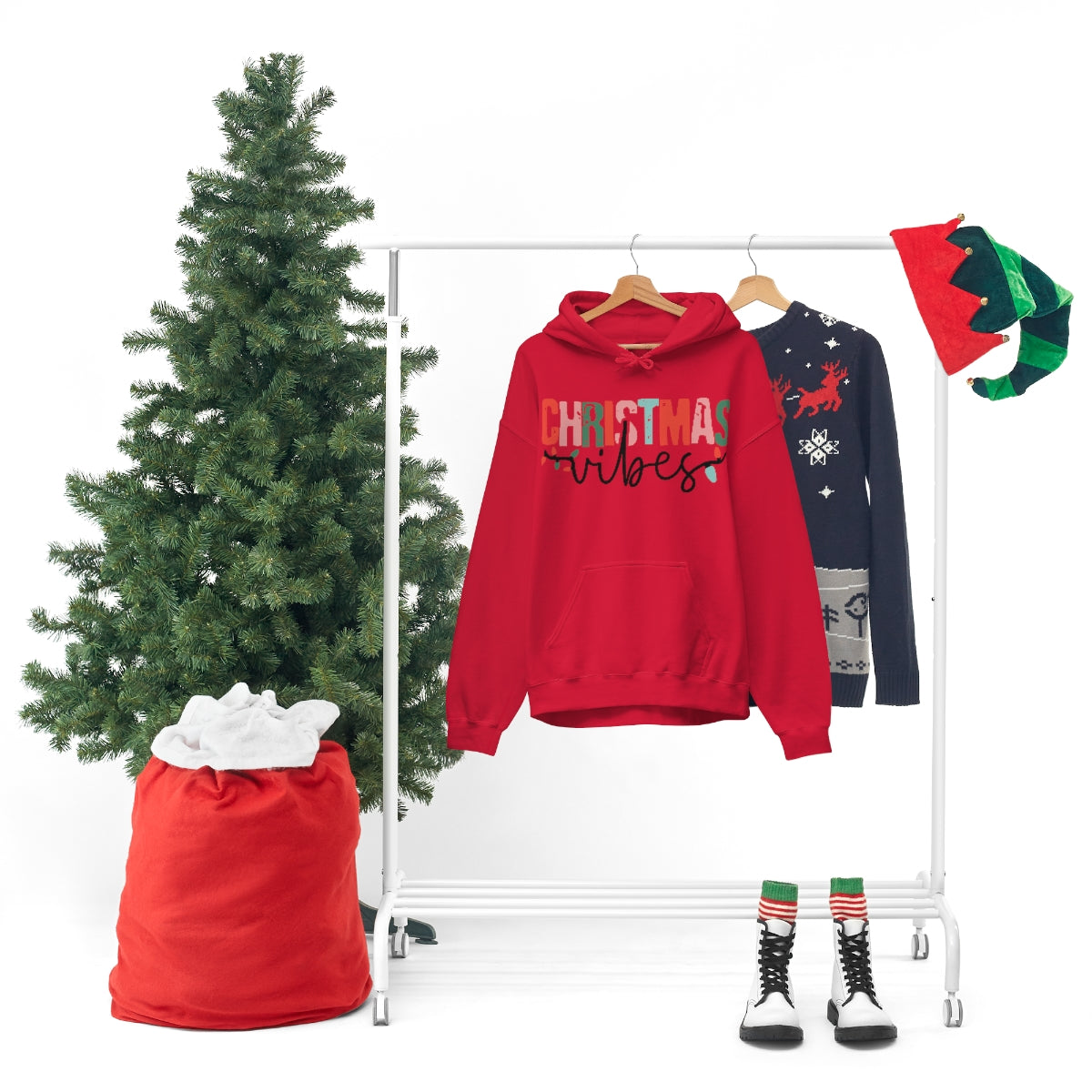 Retro Christmas | Christmas Vibes | Heavy Blend™ Hooded Sweatshirt