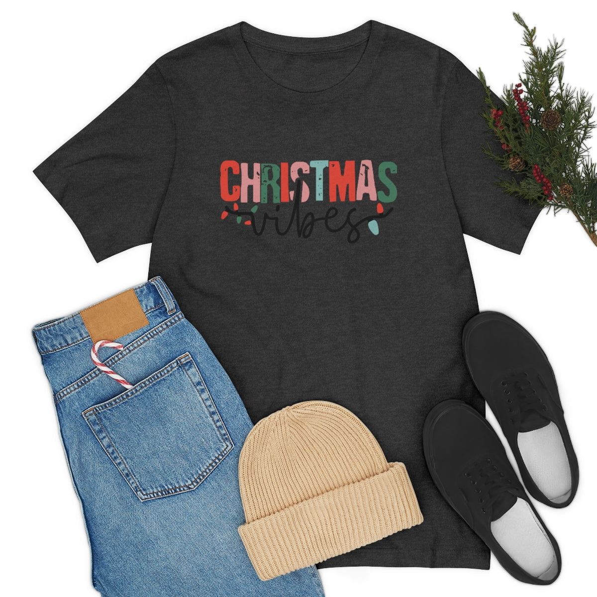 Retro Christmas | Christmas Vibes | Super Soft Short Sleeve Tee