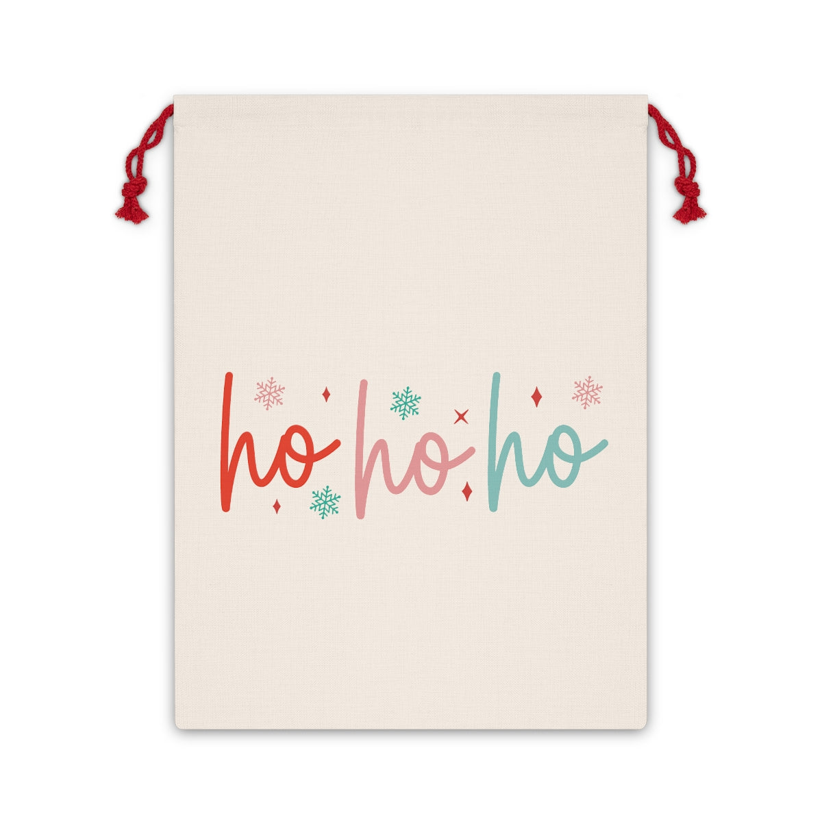 Retro Christmas Ho Ho Ho Linen Bag
