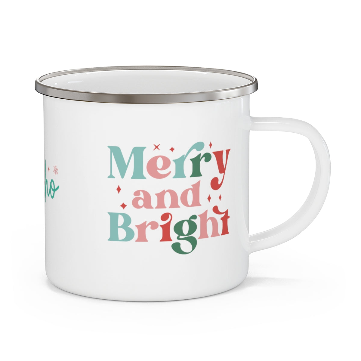 Retro Christmas Enamel Camping Mug
