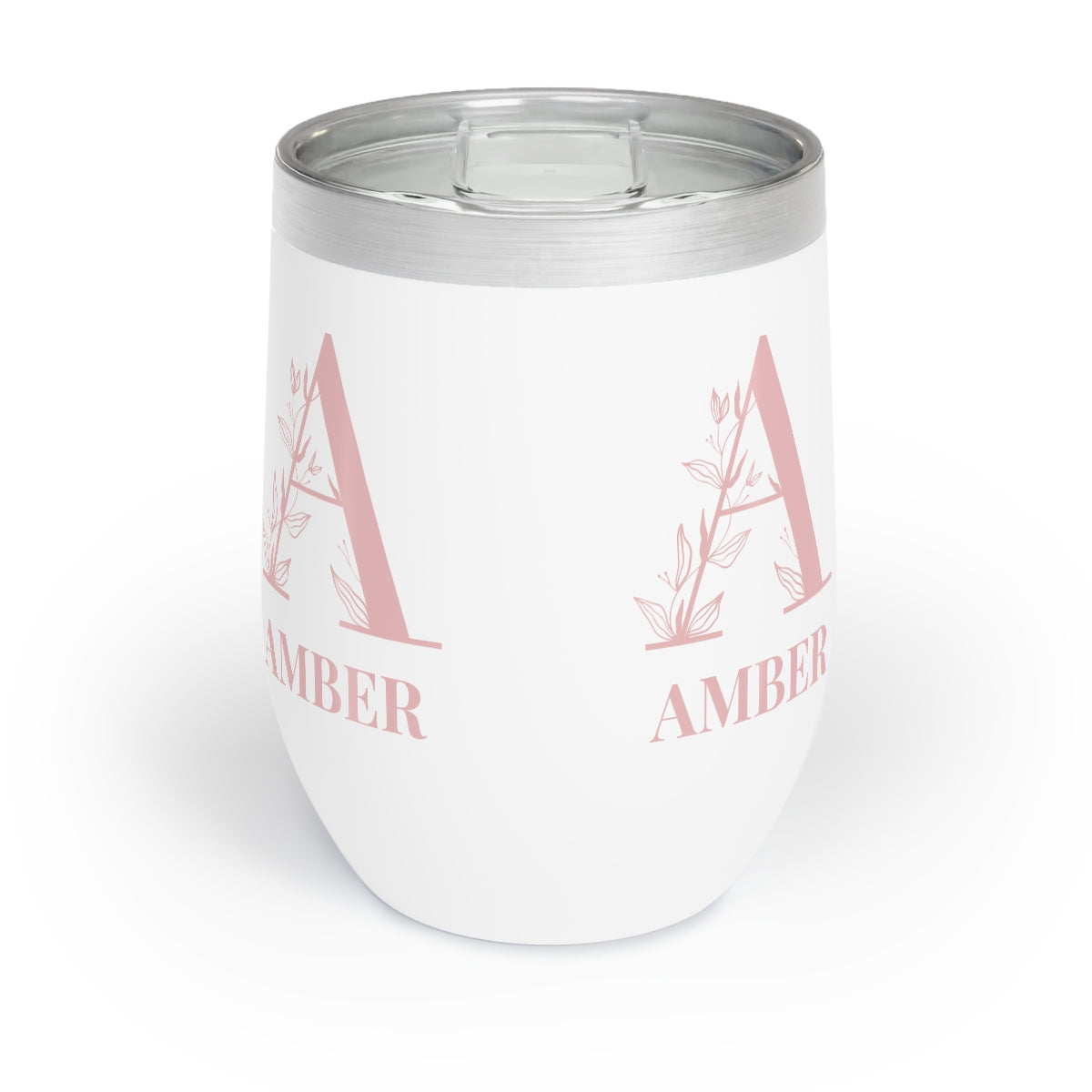 Custom Floral Letter Monogram Chill Wine or Coffee Tumbler