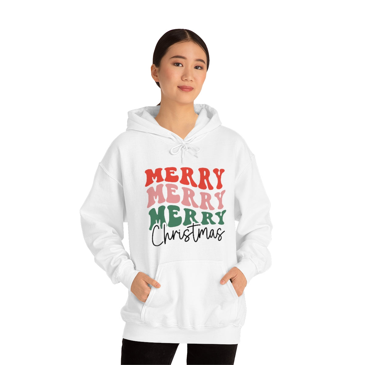 Retro Christmas Merry Merry Merry Christmas | Heavy Blend™ Hooded Sweatshirt