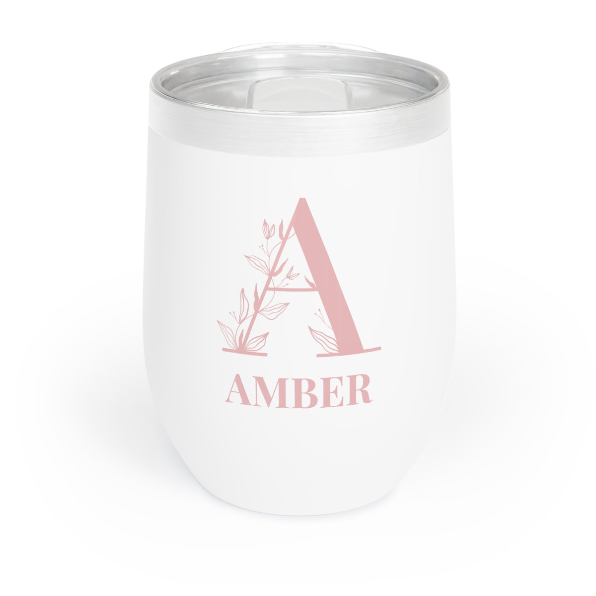 Custom Floral Letter Monogram Chill Wine or Coffee Tumbler