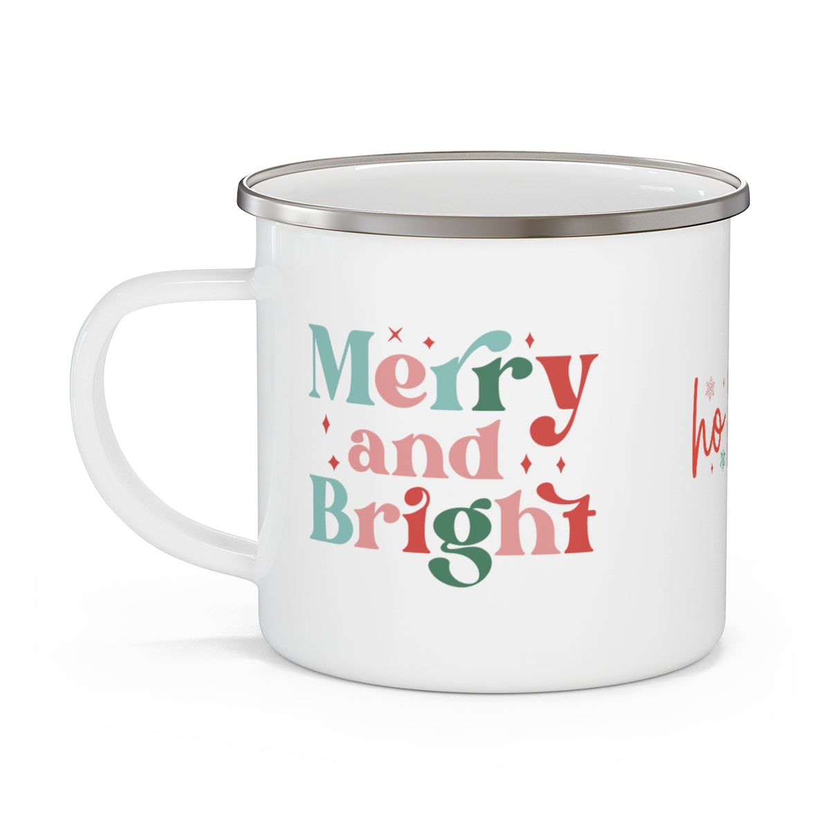 Retro Christmas Enamel Camping Mug
