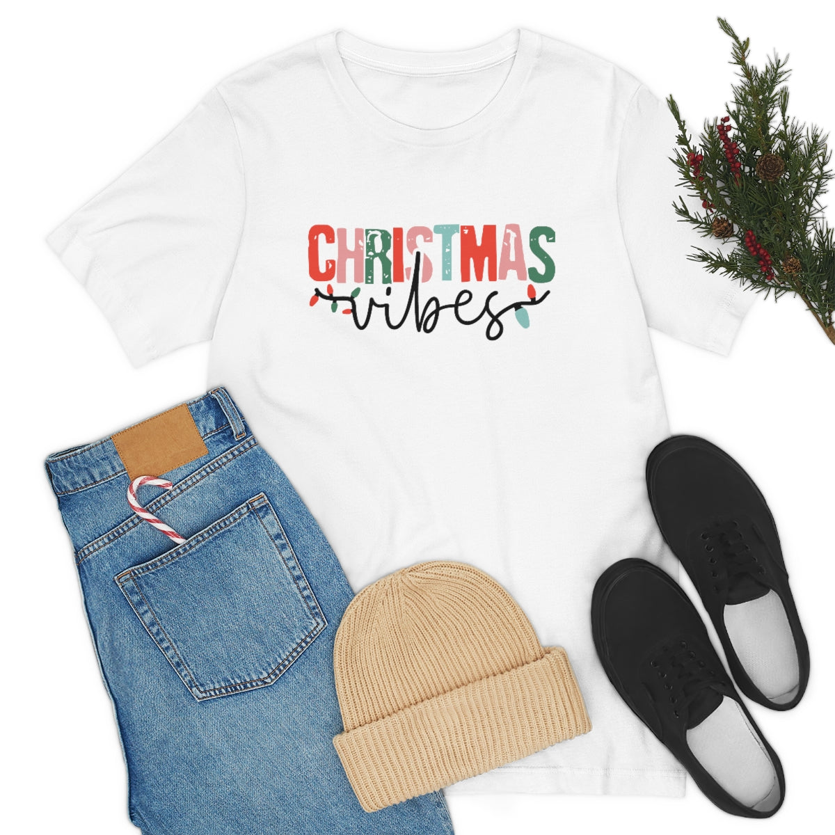 Retro Christmas | Christmas Vibes | Super Soft Short Sleeve Tee