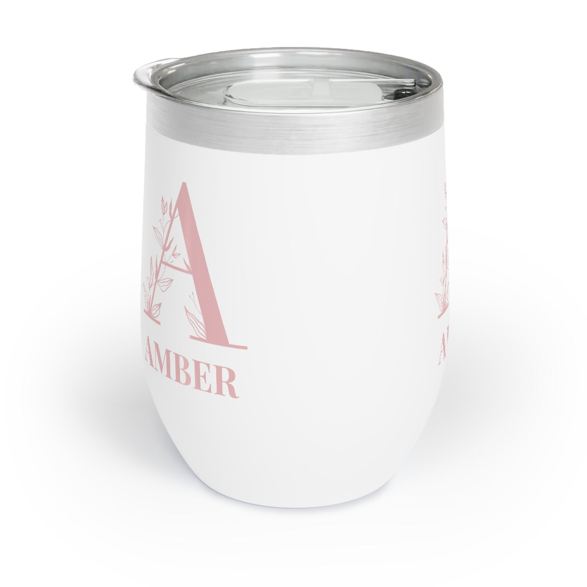 Custom Floral Letter Monogram Chill Wine or Coffee Tumbler