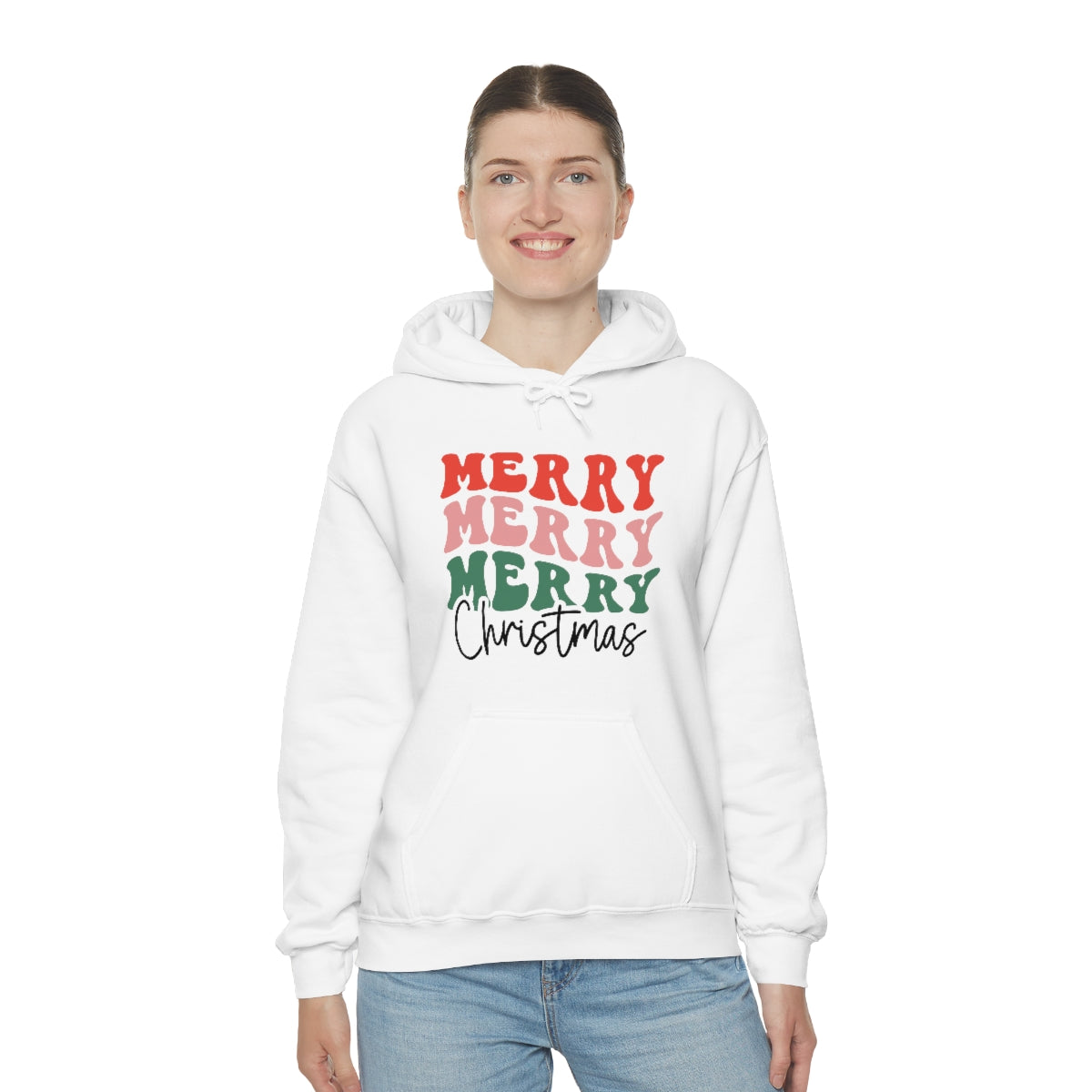 Retro Christmas Merry Merry Merry Christmas | Heavy Blend™ Hooded Sweatshirt
