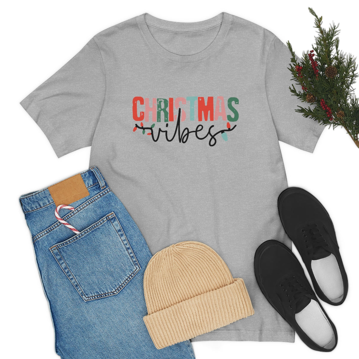 Retro Christmas | Christmas Vibes | Super Soft Short Sleeve Tee