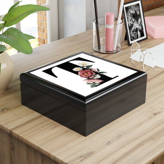 Custom Floral Letter Jewelry Box